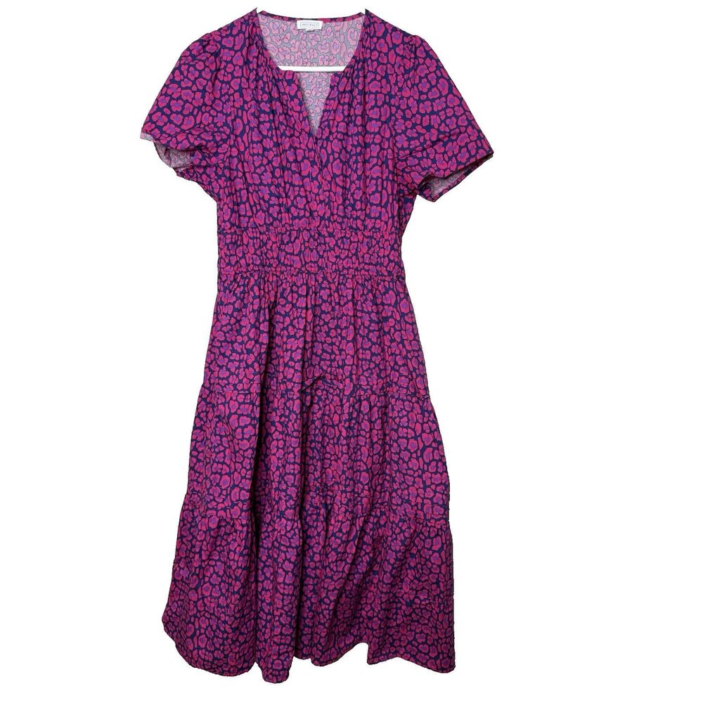Sweet Salt Midi Dress Plus Size XXL Blue pink Modest Puff Sleeve